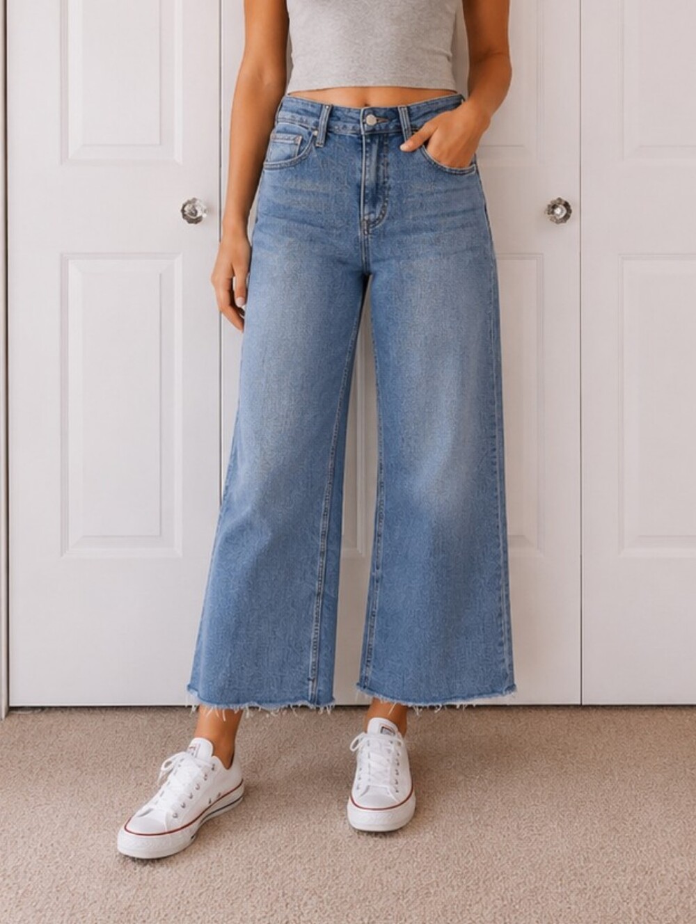 VERVET Denim Super High Rise Wide Leg Jeans - Size 27